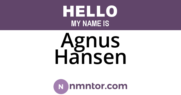 Agnus Hansen