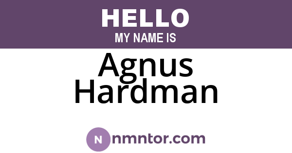 Agnus Hardman