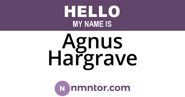 Agnus Hargrave