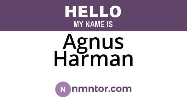Agnus Harman