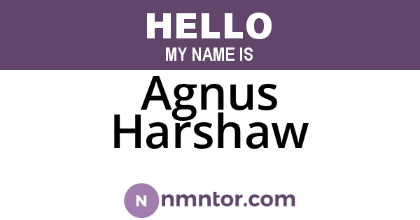 Agnus Harshaw