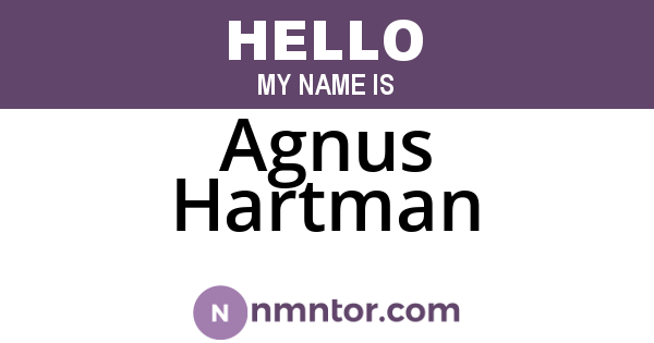 Agnus Hartman