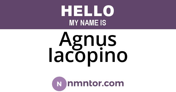 Agnus Iacopino