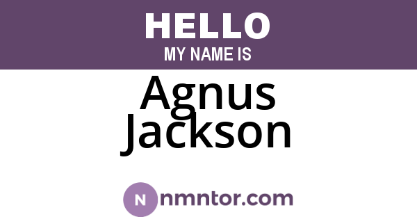 Agnus Jackson
