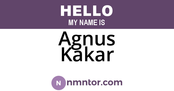 Agnus Kakar