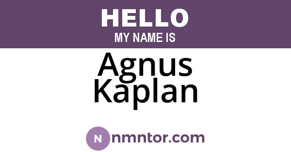 Agnus Kaplan