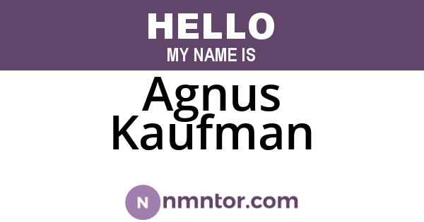Agnus Kaufman