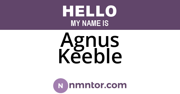 Agnus Keeble
