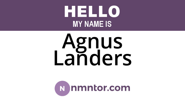 Agnus Landers
