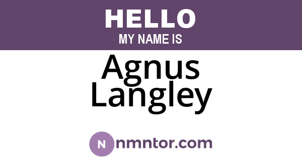 Agnus Langley