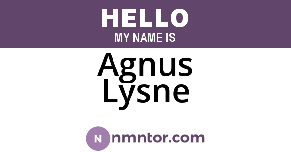 Agnus Lysne