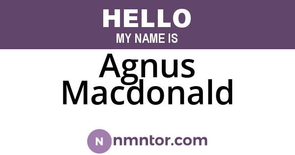 Agnus Macdonald