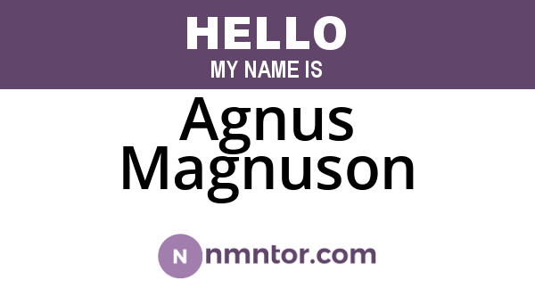 Agnus Magnuson