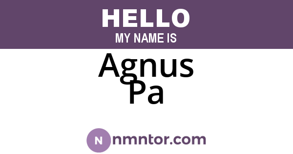 Agnus Pa