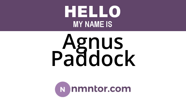 Agnus Paddock