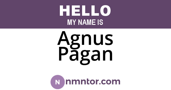 Agnus Pagan