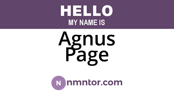 Agnus Page