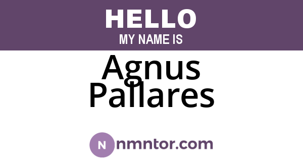 Agnus Pallares