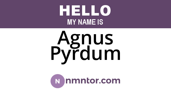Agnus Pyrdum