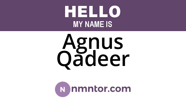 Agnus Qadeer