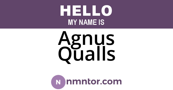 Agnus Qualls