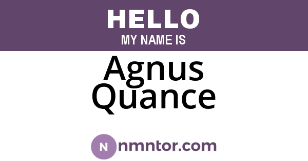 Agnus Quance