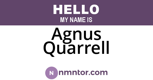 Agnus Quarrell