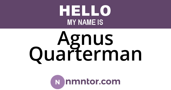 Agnus Quarterman