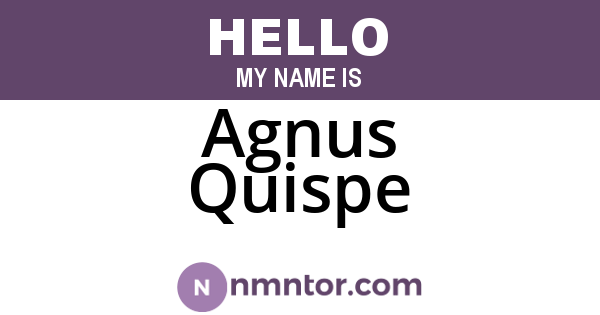 Agnus Quispe