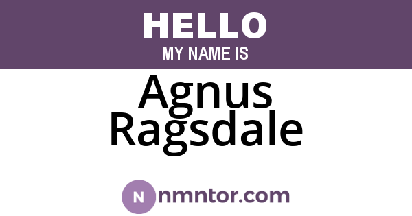 Agnus Ragsdale