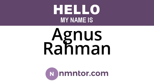 Agnus Rahman