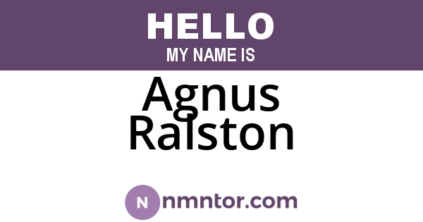 Agnus Ralston