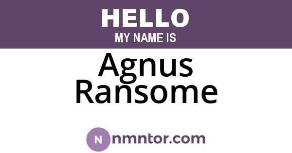 Agnus Ransome