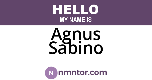 Agnus Sabino