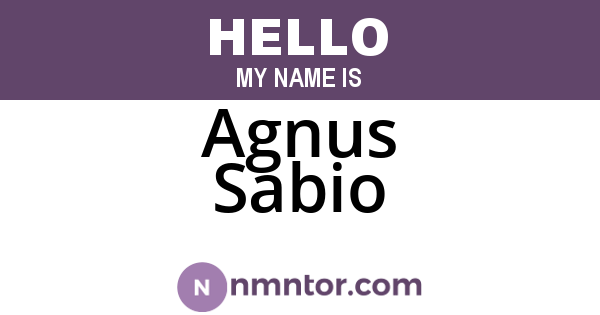 Agnus Sabio