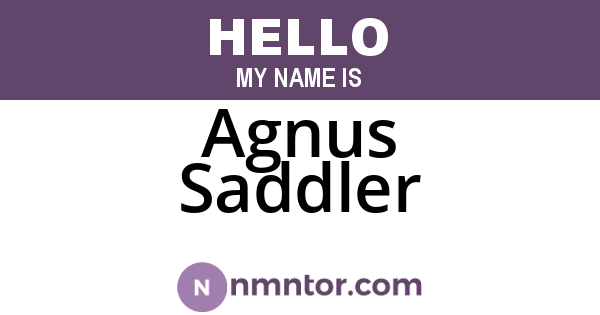 Agnus Saddler