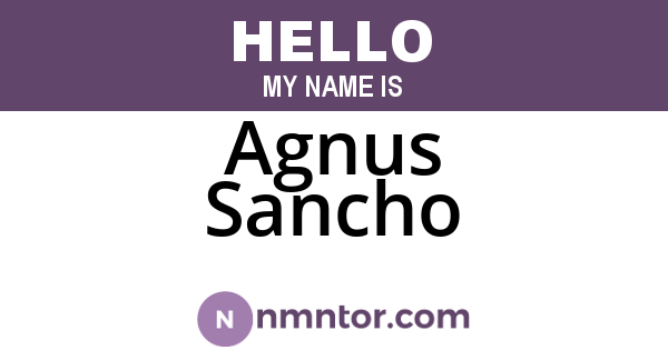 Agnus Sancho