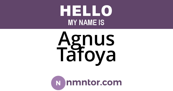 Agnus Tafoya