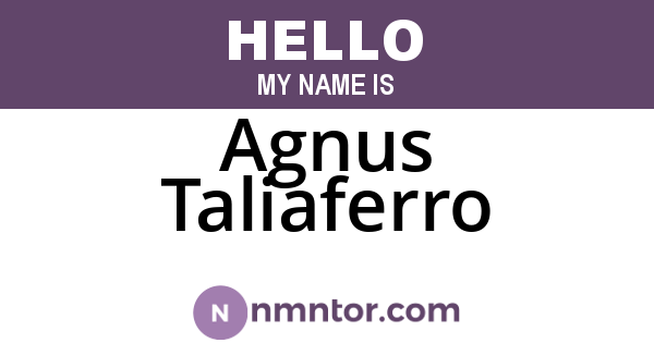 Agnus Taliaferro