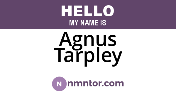 Agnus Tarpley