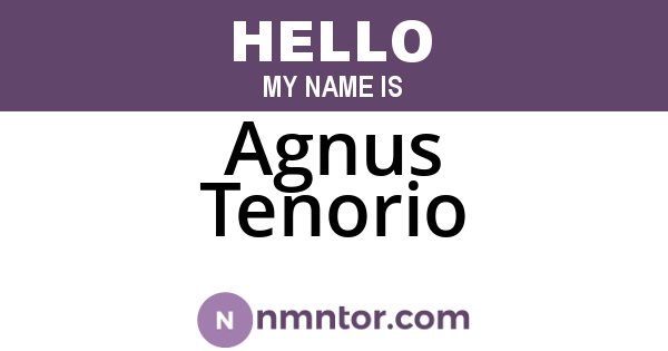 Agnus Tenorio