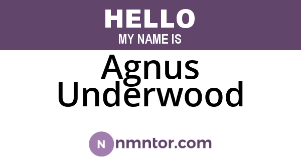 Agnus Underwood