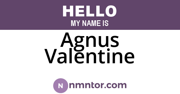 Agnus Valentine
