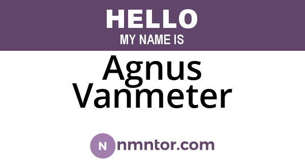 Agnus Vanmeter