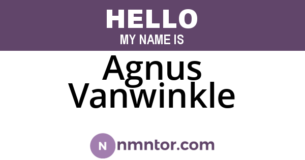 Agnus Vanwinkle
