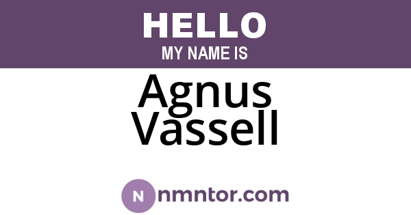 Agnus Vassell