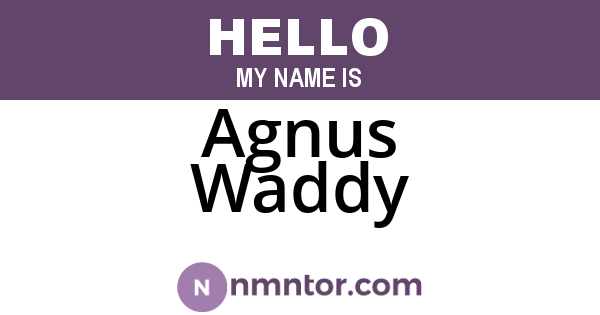 Agnus Waddy