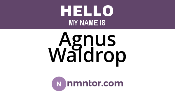 Agnus Waldrop