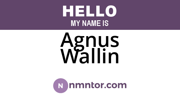 Agnus Wallin
