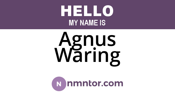 Agnus Waring